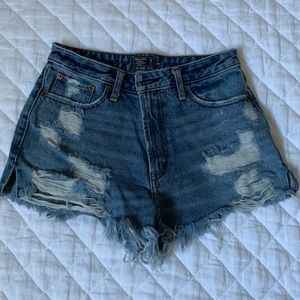 Abercrombie high rise jean shorts
